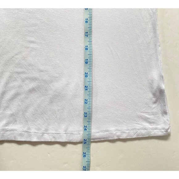 Bebe T Shirt Womens Large White Animal Print Reflective Logo Mesh Shoulders Read - Picture 15 of 15